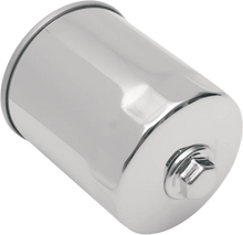Load image into Gallery viewer, Magnetic Ring Oil Filter - Chrome - 3-1/4&quot; DragSpecialties 140003HP-BX18 - Side View