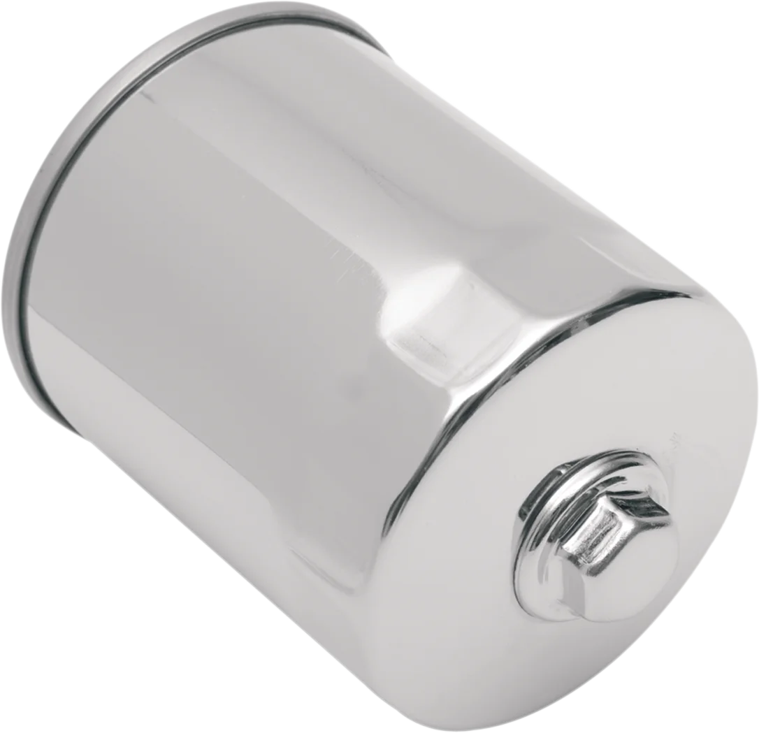 Magnetic Ring Oil Filter - Chrome - 5-1/2" DragSpecialties 140018HP-BX41 - Side View