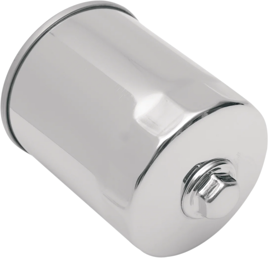 Magnetic Ring Oil Filter - Chrome - 5-1/2" DragSpecialties 140018HP-BX41 - Side View