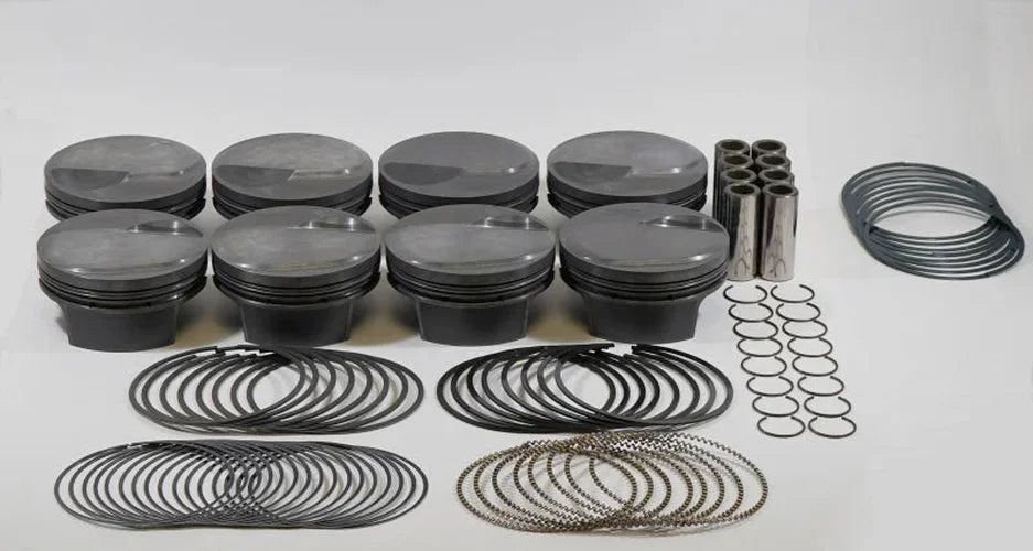 Mahle MS Piston Set BBC 498ci 4.320in Bore 4.25in Stroke 6.385in Rod .990 Pin 18cc 10.3 CR Set of 8 - Side View