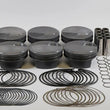 Load image into Gallery viewer, Mahle MS Piston Set BBC 498ci 4.320in Bore 4.25in Stroke 6.385in Rod .990 Pin 43cc 13.0 CR Set of 8 - Side View