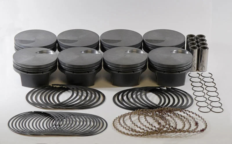 Mahle MS Piston Set BBC Mar 509ci 4.50in Bore 4in Stroke 6.135in Rod 0.990 Pin -3cc 9.0 CR Set of 8 - Side View