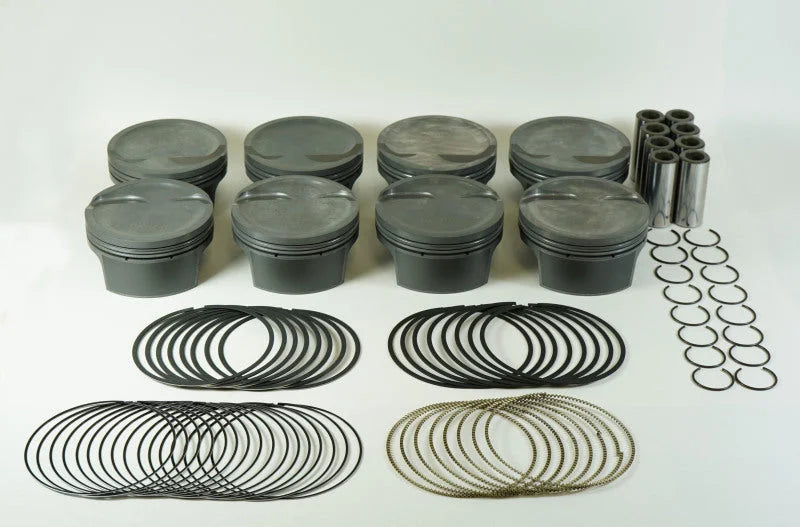 Mahle MS Piston Set GM LS 363ci 3.800in Bore 4in Stroke 6.125in Rod .927 Pin -16cc 9.3 CR Set of 8 - Side View
