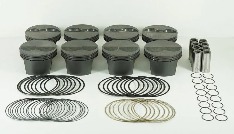 Mahle MS Piston Set SBC 358ci 4.030in Bore 3.5in Stroke 5.7in Rod .927 Pin -8cc 12.0 CR Set of 8 - Side View