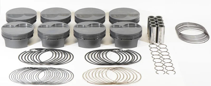 Mahle MS Piston Set SBF 348ci 4.040in Bore 3.4in Stroke 5.4in Rod .927 Pin -6cc 10.4 CR Set of 8 - Side View
