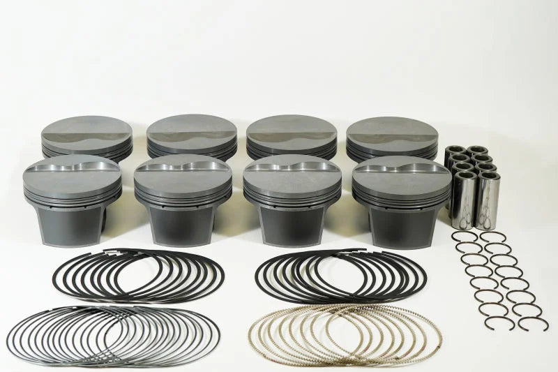 Mahle MS Piston Set SBF 392ci 4.030in Bore 3.85in Stroke 6.2in Rod .927 Pin -6cc 11.1 CR Set of 8 - Side View