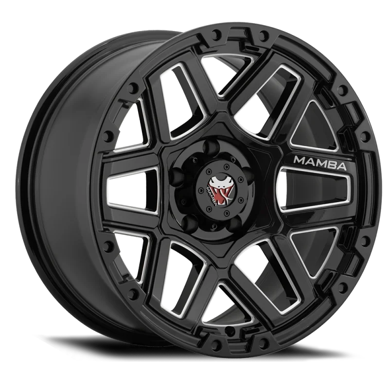 Mamba M23 17x9 5x139.7 ET12 Gloss Black w/ Machined Ball Cut