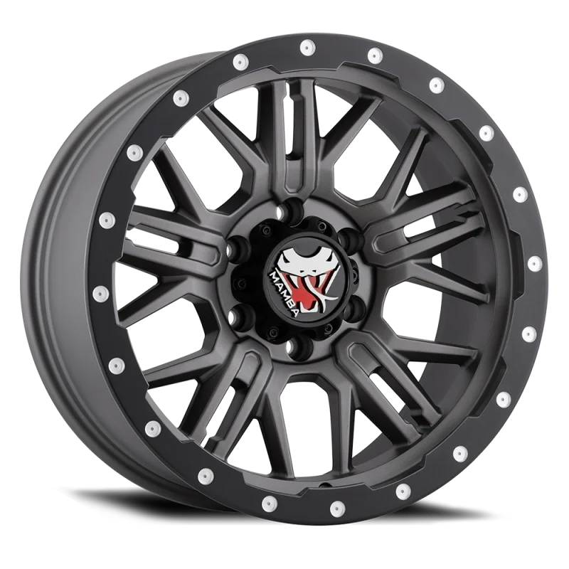 Mamba M25 20x9 5x150 ET12 Matte Grey w/ Black Lip Edge