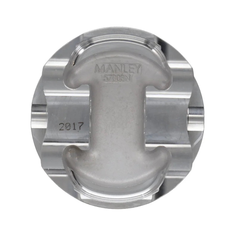 Manley 03-07 Nissan 350Z/Maxima/Altima 81.4mm Stroker 95.5mm Std Bore 8.5:1 Dish Piston Set w/ Rings - Side View
