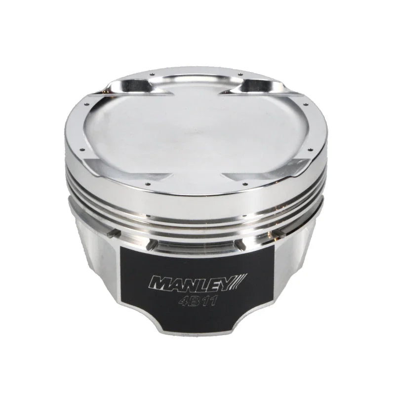Manley 08+ Mitsubishi 4B11T 86.5mm (+.5mm) -11cc Dome 9.0:1 CR Turbo Tuff Series Piston Set w/ Rings - Installation View
