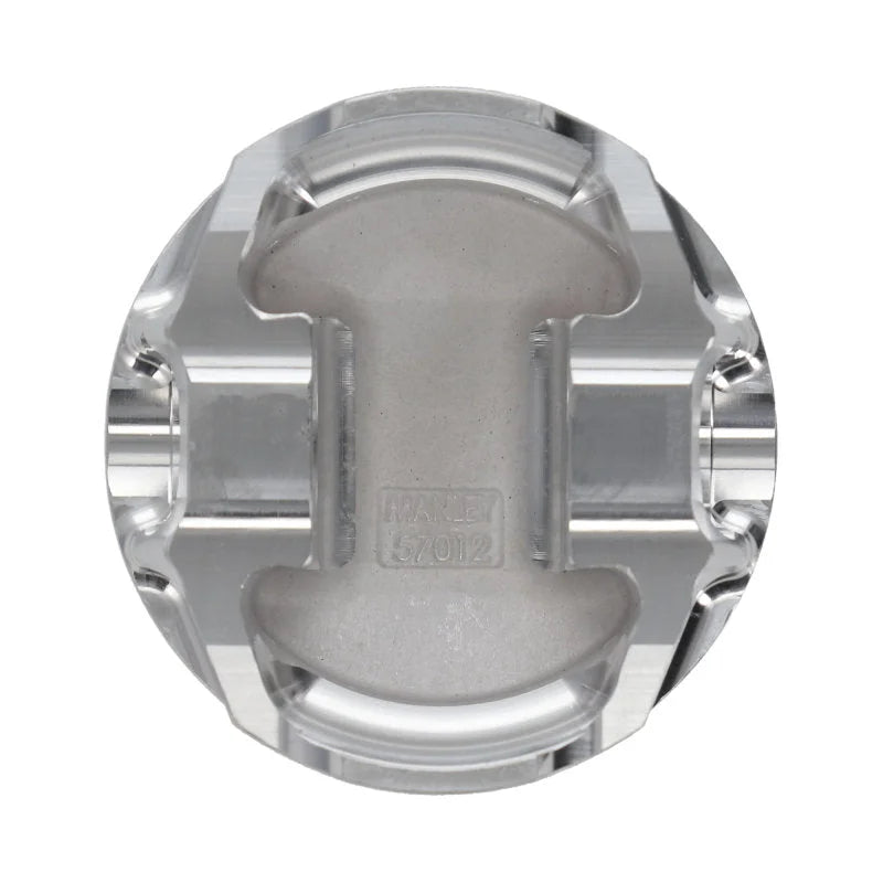 Manley 08+ Mitsubishi 4B11T 86mm STD -5cc Dome 9.0:1 CR Platinum Series Piston Set w/ Rings - Installation View