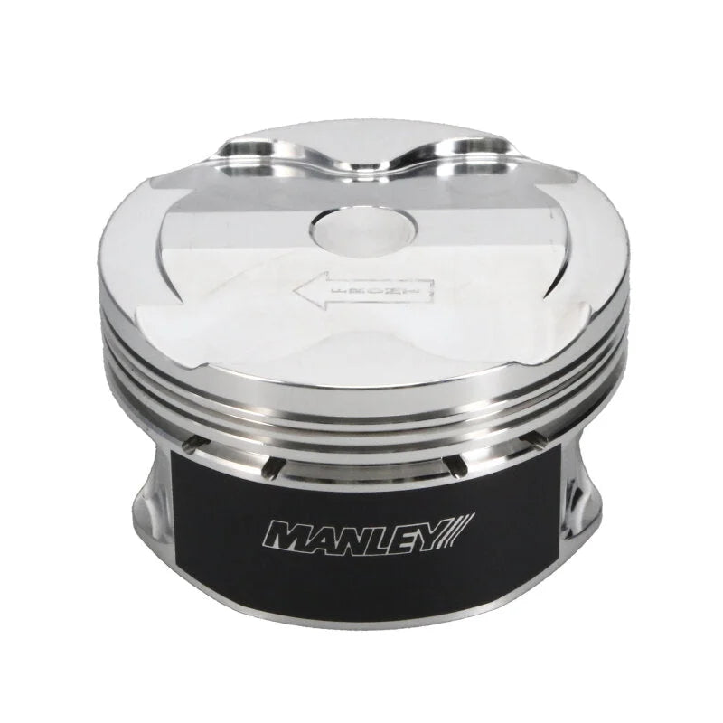 Manley 2018+ Ford Coyote 5.0L 6.75cc Dish 3.700in Bore 12:1 CR 22mm Pin Platinum Ext Duty Piston - Installation View
