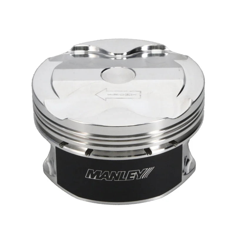 Manley 2018+ Ford Coyote 5.0L DOHC +1cc Dish 3.700in Bore 11:1 CR Platinum Extreme Duty Piston Set - Side View