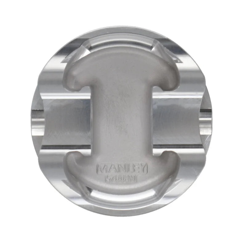 Manley 2018+ Ford Coyote 5.0L DOHC -6cc Dish 3.672in Bore 10:1 CR Platinum Extreme Duty Piston Set - Main Product View