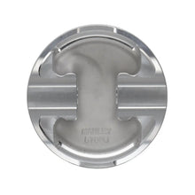 Load image into Gallery viewer, Manley Chevrolet Big Block 4.560 Bore 4.250 Stk(STD Dec) 1.270 CD -3cc Dome Flat Top Piston Set of 8 - Installation View