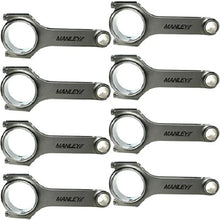 Load image into Gallery viewer, Manley Chevy Small Block LS-1 5.700in H Beam w/ ARP 2000 Connecting Rod - Set of 8 - Back View