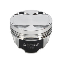Load image into Gallery viewer, Manley Mitsubishi 4B11 86mm Bore 9.0:1 CR -5cc Dish Turbo Tuff Piston Set w/ Rings - Back View