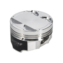 Load image into Gallery viewer, Manley Mitsubishi 4B11 86mm Bore 9.0:1 CR -5cc Dish Turbo Tuff Piston Set w/ Rings - Installation View
