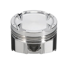 Load image into Gallery viewer, Manley Mitsubishi Evo VIII/IX 4G63/4G63T 86mm Bore 8.5:1 Comp Ratio -12.1cc Dish T/T Piston Set - Installation View