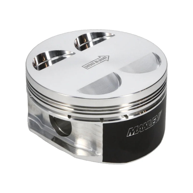 Manley Nissan GT-R 3.8L VR38DETT 99mm Bore 9.8:1 CR -2cc Dish Piston Set w/ Rings - Side View