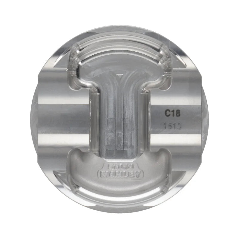 Manley Nissan GT-R 3.8L VR38DETT 99mm Bore 9.8:1 CR -2cc Dish Piston Set w/ Rings - Back View