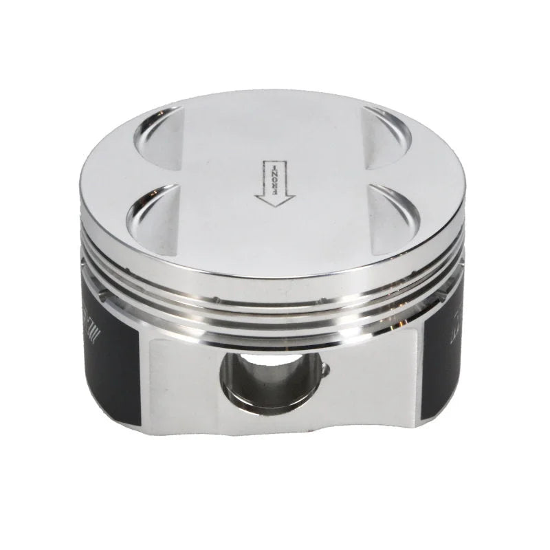 Manley Nissan GTR VR38DETT 99mm Bore 88.4mm Stroke -2cc Dish Turbo Tuff Piston Set w/ Rings - Side View