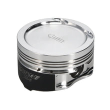 Load image into Gallery viewer, Manley Nissan SR20 86.50mm 5.365in Rod 86mm Stroke 9:1 Dish Piston Set - Set of 4 Extreme Duty - Installation View