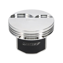 Load image into Gallery viewer, Manley Small Block Chevrolet LS Series 4.010in Bore -4cc Flat Top Piston Set - Installation View