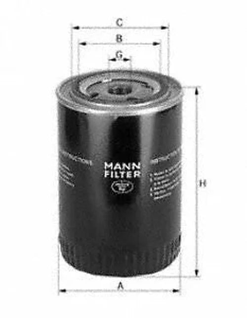 Mann-Filter Oil Filter W 719/13 fits Vehicle Fitments - Back View
