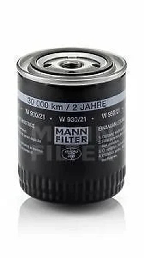 Mann-Filter Oil Filter W 930/21 fits 1995-2006 Audi / Volkswagen - Side View