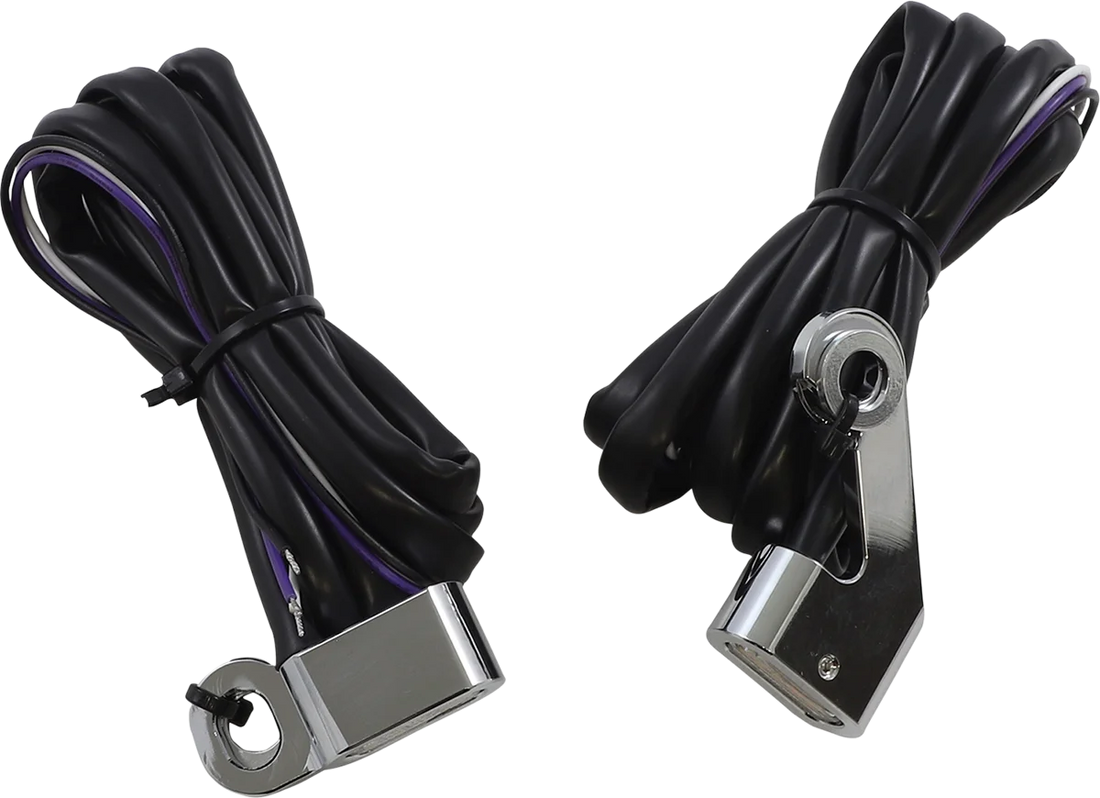 Marker Lights - Amber/White - Smoke Lens - Chrome DragSpecialties L22-0232DCME - Side View