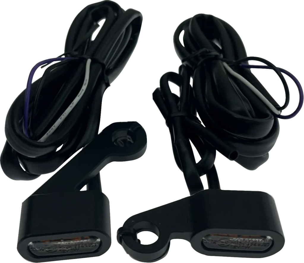 Marker Lights - Matte Black - Amber Lens - '04-'13 XL DragSpecialties L22-0236DMBE - Main Product View