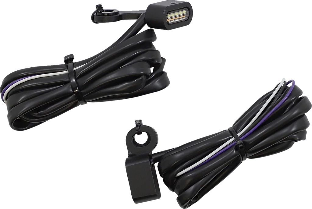 Marker Lights - White/Amber - Black DragSpecialties L22-0231DMBE - Main Product View