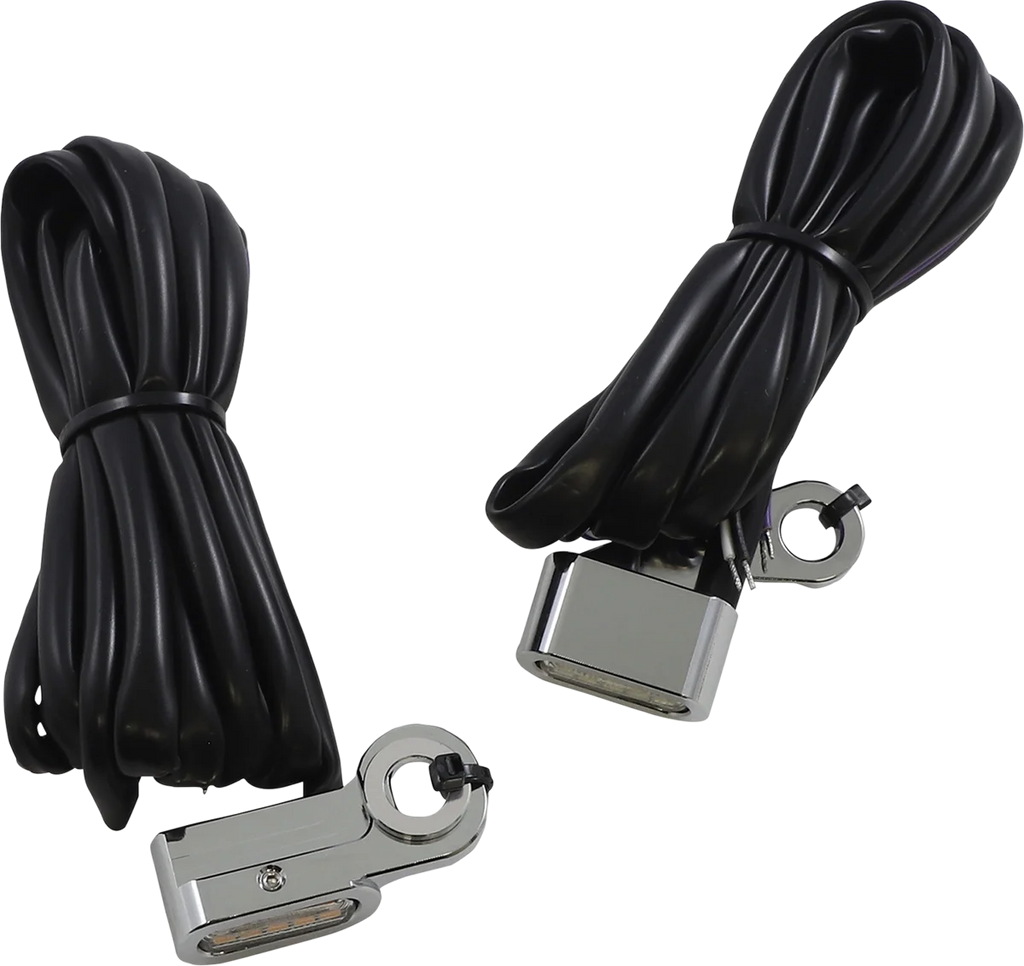 Marker Lights - White/Amber - Black DragSpecialties L22-0231DMBE - Side View