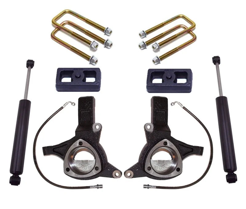 MaxTrac 16-18 GM C1500 2WD w/Stamped Steel Susp. 5in/3in MaxPro Spindle Lift Kit w/MaxTrac Shocks