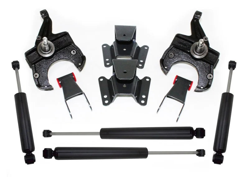 MaxTrac 73-87 Chevrolet C10 2WD 2.5in/4in Lowering Spindle Kit (1in Rotor)