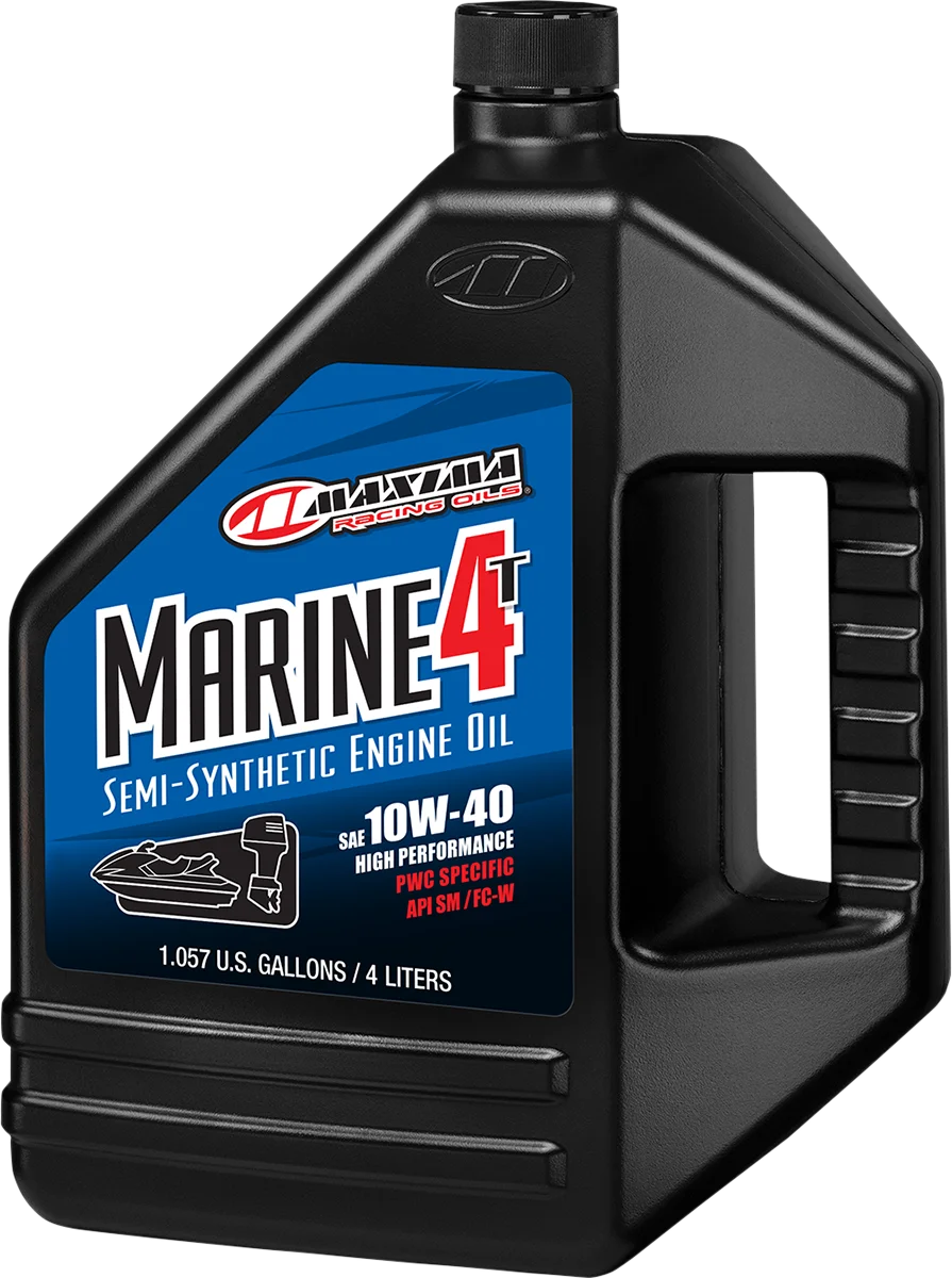 Maxima - Marine Synthetic Blend 4T Engine Oil - 10W-40 - 4 L - 30-529128 - Side View