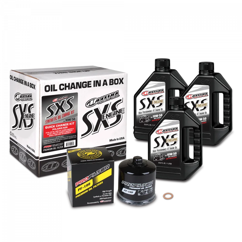 Maxima SXS Polaris RZR/Ranger Quick Change Kit w/Full Synthetic 10W50 Engine Oil/Filter/Hardware