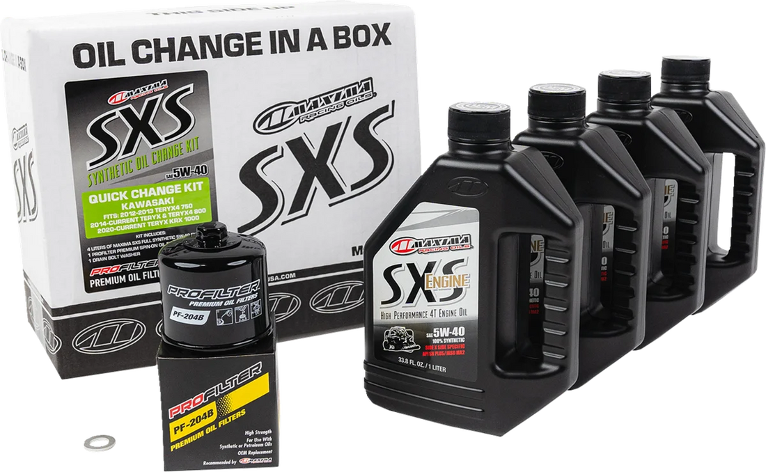Maxima - SXS Synthetic Oil Change Kit - Kawasaki Teryx - 5W40 - 90-469013-KRX - Side View