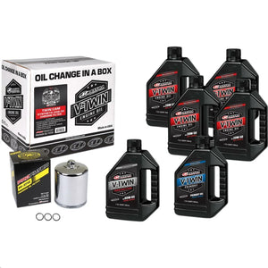 Maxima - Twin Cam Synthetic 20W-50 Oil Change Kit - Chrome Filter - 90-119016PC
