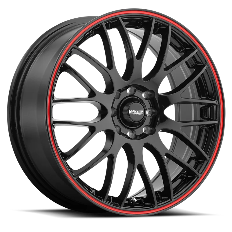 Maxxim Maze 16x7 8x100/114.3 ET40 Black/Red Stripe
