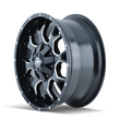 Load image into Gallery viewer, Mayhem 8015 Warrior 18x9 / 5x150 BP / -12mm Offset / 110mm Hub Black w/ Milled Spokes Wheel - Side View