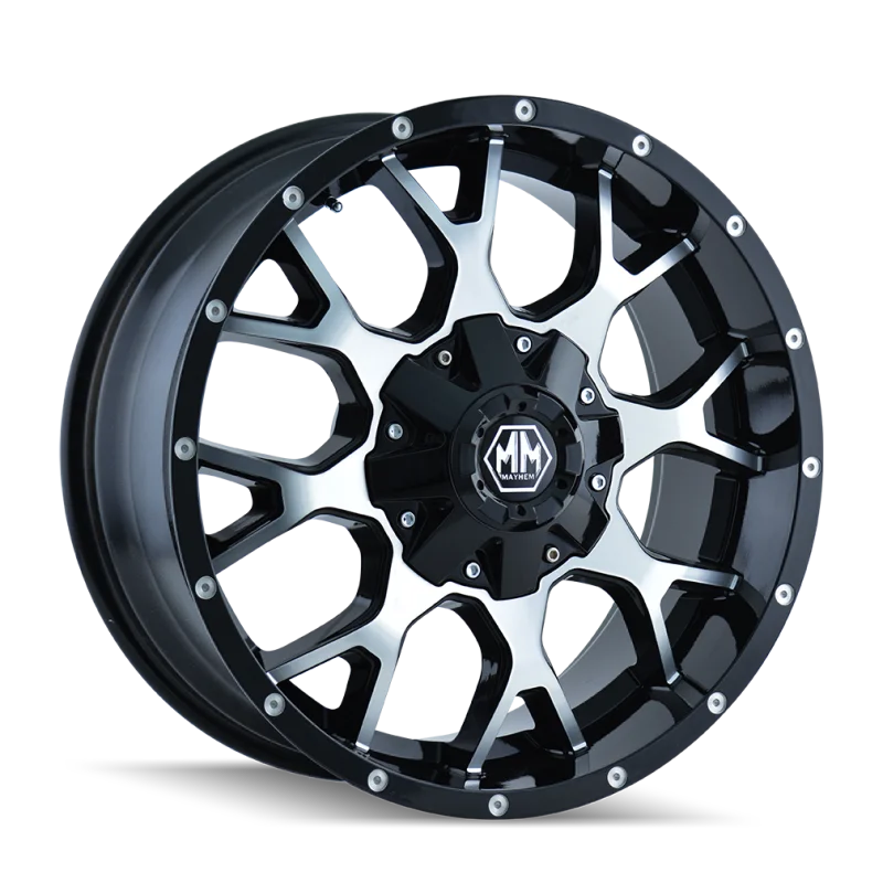 Mayhem 8015 Warrior 18x9 / 6x135 BP / -12mm Offset / 106mm Hub Black/Machined Face Wheel - Main Product View