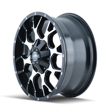 Load image into Gallery viewer, Mayhem 8015 Warrior 18x9 / 6x135 BP / -12mm Offset / 106mm Hub Black/Machined Face Wheel - Side View