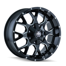 Load image into Gallery viewer, Mayhem 8015 Warrior 18x9 / 8x180 BP / -12mm Offset / 124.1mm Hub Black w/ Milled Spokes Wheel - Main Product View