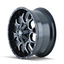 Load image into Gallery viewer, Mayhem 8015 Warrior 18x9 / 8x180 BP / -12mm Offset / 124.1mm Hub Black w/ Milled Spokes Wheel - Side View