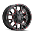 Load image into Gallery viewer, Mayhem 8015 Warrior 20x9 / 6x135 BP / 0mm Offset / 106mm Hub Black w/ Prism Red Wheel - Main Product View