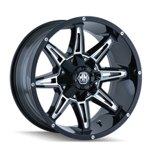 Load image into Gallery viewer, Mayhem 8090 Rampage 20x10 / 8x170 BP / -25mm Offset / 125.2mm Hub Gloss Black Milled Wheel