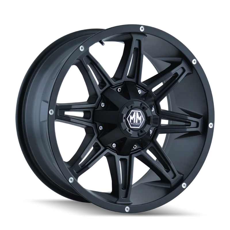 Mayhem 8090 Rampage 20x9 / 5x150 BP / 18mm Offset / 110mm Hub Matte Black Wheel - Main Product View