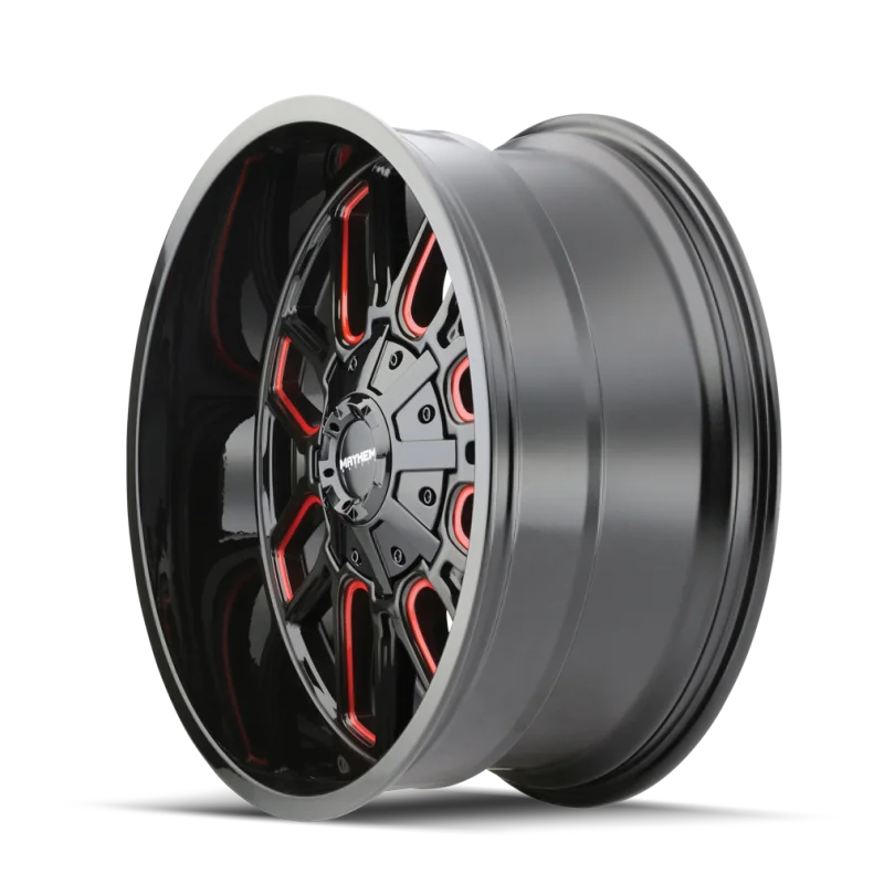 Mayhem 8107 Cogent 17x9 / 5x127 BP / -12mm Offset / 87.1mm Hub Black w/ Prism Red Wheel - Main Product View